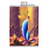 Flasques Écureuil bleu mignon avec lunettes (Dos)