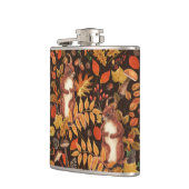 Flasques Écureuils automnaux et flore sur brun foncé (Gauche)