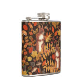 Flasques Écureuils automnaux et flore sur brun foncé (Droite)