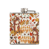 Flasques Écureuils d'automne et flore automnale sur le blan (Dos)