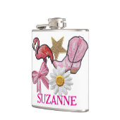 Flasques Ecussons Faux Personnalisés Rose Botte Western (Gauche)