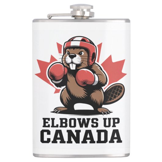 Flasques Elbows Up Canada | Cadeau Quirky Canadian Pride (Devant)
