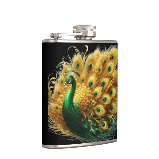 Flasques Élégance énigmatique : Un Peacocks Émeraude Plumes (Droite)