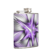 Flasques Élégance florale Art fractal violet abstrait moder (Droite)