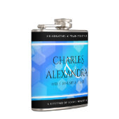 Flasques Élégant 41ème anniversaire Mariage de Topaz Bleu (Droite)