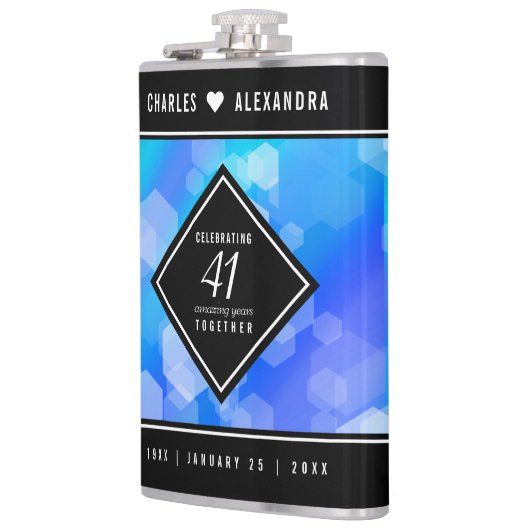 Flasques Élégant 41ème anniversaire Mariage de Topaz Bleu (Gauche)