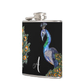 Flasques Élégant aquarelle Peacock Monogramme (Gauche)