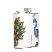 Flasques Élégant aquarelle Peacock Monogramme (Droite)
