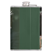 Flasques Élégant baiser vert enregistrer la date (Dos)