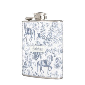 Flasques Elégant bleu beige équestre fleuri Nom (Gauche)