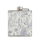 Flasques Elégant bleu beige équestre fleuri Nom (Dos)