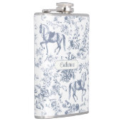 Flasques Elégant bleu beige équestre fleuri Nom (Droite)