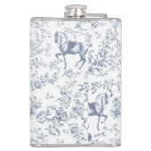 Flasques Elégant bleu beige équestre fleuri Nom (Dos)