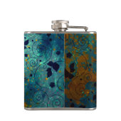 Flasques Elegant Blue and Gold Vine Abstract Personalised (Dos)