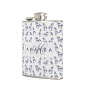 Flasques Élégant Cheval Bleu Monogramme Cadeaux Initiaux (Gauche)
