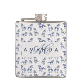 Flasques Élégant Cheval Bleu Monogramme Cadeaux Initiaux (Devant)