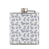 Flasques Élégant Cheval Bleu Monogramme Cadeaux Initiaux (Dos)