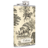 Flasques Élégant Cheval Rustique Arbres Beige Tan Toile (Droite)