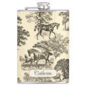 Flasques Élégant Cheval Rustique Arbres Beige Tan Toile (Devant)