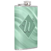 Flasques Élégant Chic Turquoise Swirl Monogramme initial él (Droite)