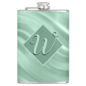 Flasques Élégant Chic Turquoise Swirl Monogramme initial él (Devant)