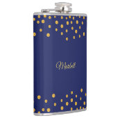 Flasques Elégant Confetti d'or sur bleu marine (Droite)