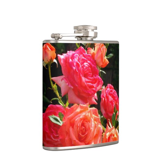 Flasques Elégant corail rouge orange rose jardin rose (Droite)