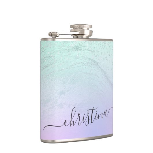 Flasques Elégant dégradé moderne menthe vert parties scinti (Droite)