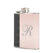 Flasques Élégant doux rayures dentelle mariage monogramme (Gauche)