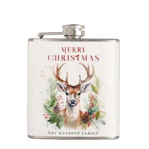 Flasques Elégant et élégant Cerf Noël Vert sur mesure