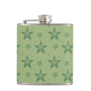 Flasques Élégant et élégant Olive Stars sur Sage Green