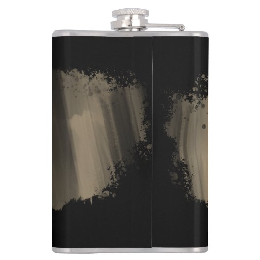 Flasques Élégant Faux Gold Stroke Monogramme Noir (Dos)