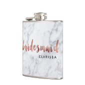 Flasques élégant faux rose or blanc marbre bridesmaid (Gauche)