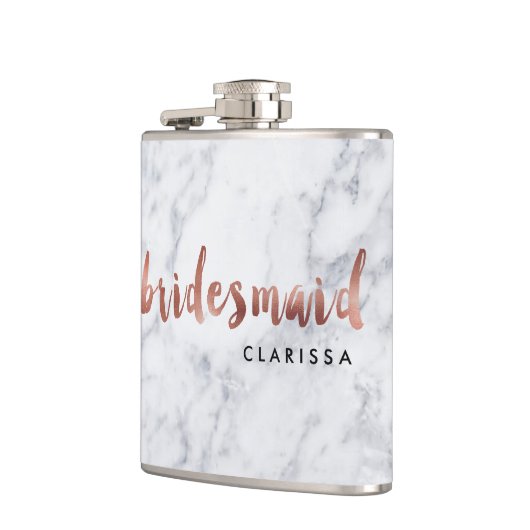 Flasques élégant faux rose or blanc marbre bridesmaid (Gauche)