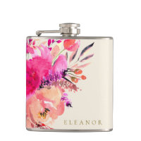 Élégant floral aquarelle rose personnalisé pour un