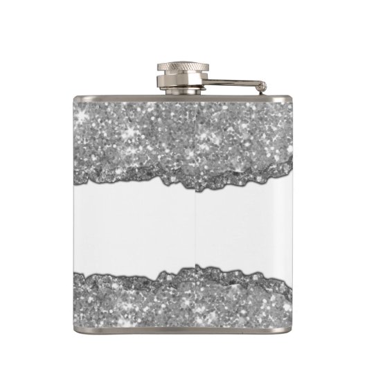 Flasques Élégant Glam Torn Parties scintillant Nom du papie (Dos)