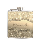 Flasques Élégant Glam Torn Parties scintillant Nom du papie (Devant)