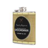 Flasques Elégant Gold et Silver Groomsman Favoriser (Gauche)