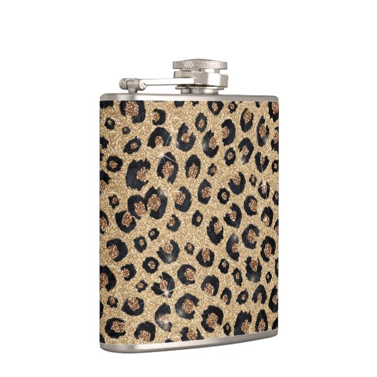 Flasques Elegant Gold Glitter Black Leopard (Droite)