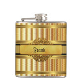 Flasques Elegant Gold Metal look Monogramme Nom (Devant)