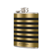 Flasques Elégant Gold Metallic Stripes Arrière - plan noir (Gauche)