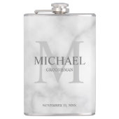 Flasques Élégant Groomsmen Personnalisé Monogramme et nom (Devant)