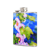 Flasques Elégant jardin fleuri rose blanc aquarelle (Gauche)