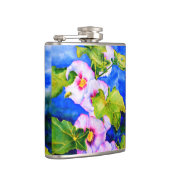 Flasques Elégant jardin fleuri rose blanc aquarelle (Droite)