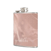 Flasques Élégant look de marbre doré rose en cuivre moderne (Gauche)