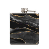 Flasques Élégant Marbre D'Agate Noir Et Or (Dos)