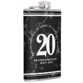 Flasques Élégant Marbre Noir 20 Anniversaire du travail (Droite)