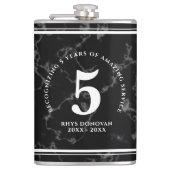 Flasques Élégant marbre noir 5 ans de travail Anniversaire (Devant)