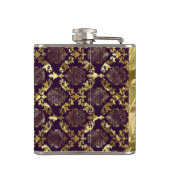 Flasques Élégant Métal Purple & Or Damas Et Dentelle 2 (Dos)