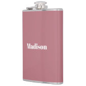 Flasques Élégant minimaliste Rose Gold Nom blanc (Gauche)